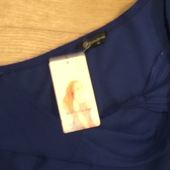 Women's Dark Royal Blue One Shoulder Cutout Ruched Bodycon Cocktail Party Dress - Picture 6 of 6